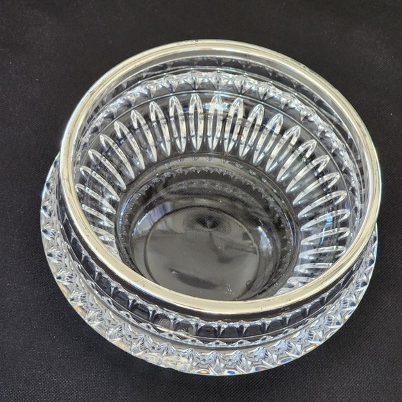 Vintage Gorham Lead Crystal Bowl Silver Plated Rim‎ Lyric Collection - Picture 11 of 13